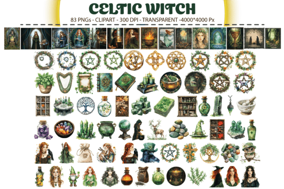 Celtic Witch Clipart – 83 PNGs