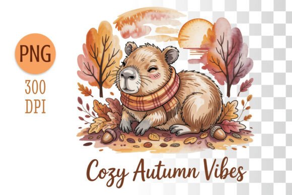 Cozy Autumn Animal Clipart – Fall PNG