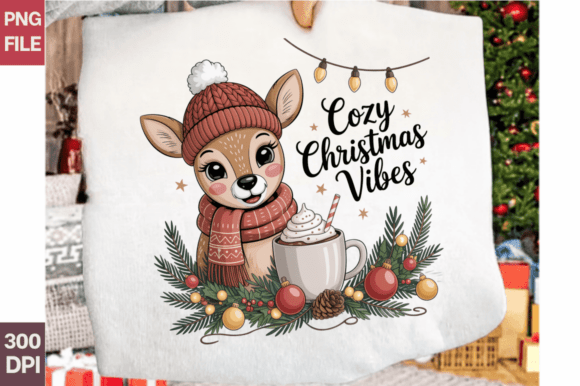 Cozy Christmas Vibes Deer PNG Design: A Versatile Digital Art Asset