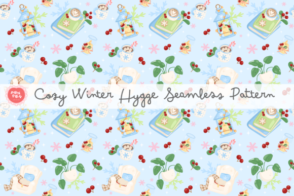 Cozy Winter Hygge Seamless Pattern: A Versatile Design for Creative Projects
