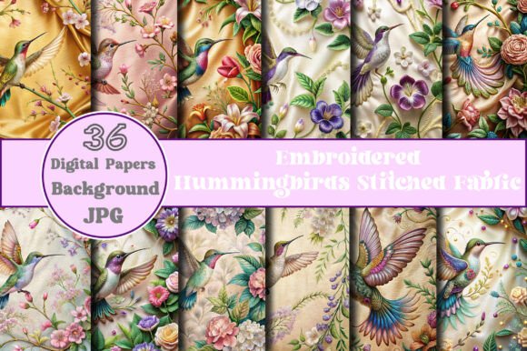 Embroidered Hummingbirds Stitched Fabric: A Versatile Creative Resource
