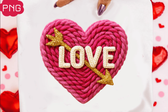Faux Yarn Valentine Heart Png Love Png: A Creative Must-Have for DIY Enthusiasts