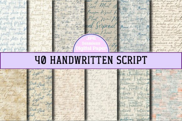 Handwritten Script Seamless Patterns for Creative Workflows