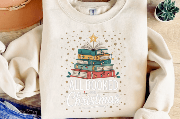 Preppy All Booked for Christmas PNG