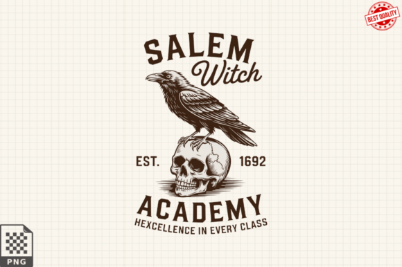 Salem Witch Academy PNG, Vintage Raven: A Creative Tool for Digital Design Workflows