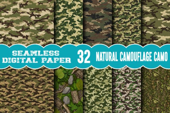 Vintage Natural Camouflage Camo Pattern
