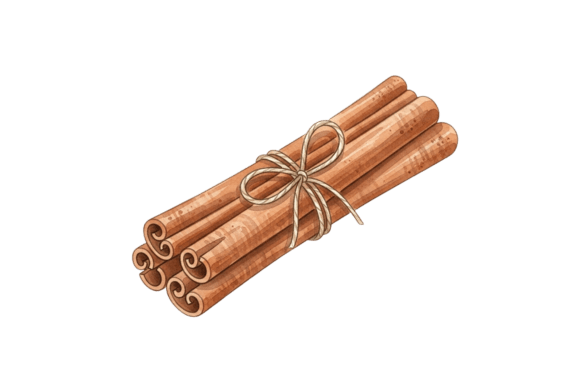 Watercolor Cinnamon Sticks Bundle Tied: A Seasonal Artistic Treasure