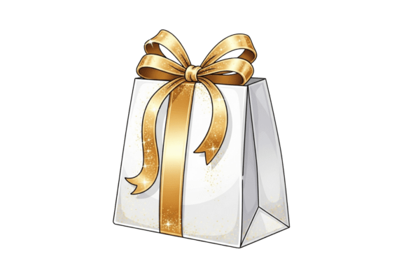 White and Gold Christmas Illustrations for Festive Design